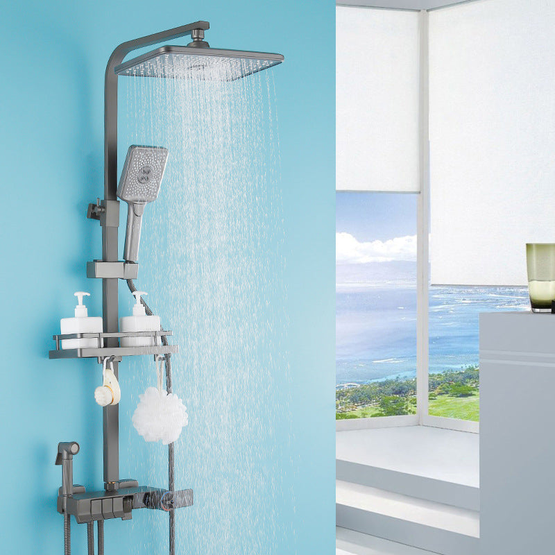 Modern Style Shower System Wall Mounted Spot Resist Handle Lever Shower System Clearhalo 'Bathroom Remodel & Bathroom Fixtures' 'Home Improvement' 'home_improvement' 'home_improvement_shower_faucets' 'Shower Faucets & Systems' 'shower_faucets' 'Showers & Bathtubs Plumbing' 'Showers & Bathtubs' 6226515
