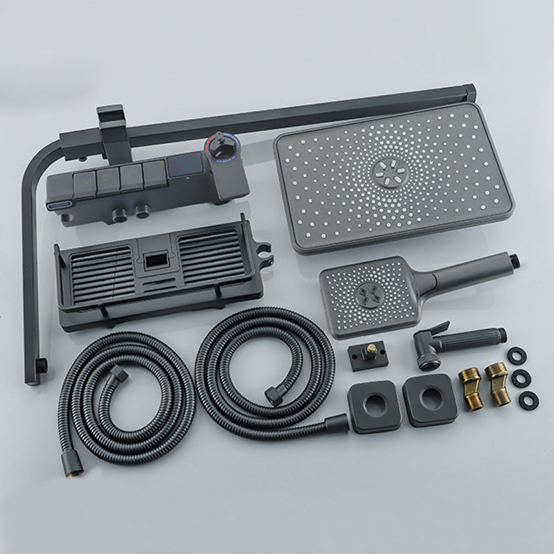 Modern Style Shower System Wall Mounted Spot Resist Handle Lever Shower System Clearhalo 'Bathroom Remodel & Bathroom Fixtures' 'Home Improvement' 'home_improvement' 'home_improvement_shower_faucets' 'Shower Faucets & Systems' 'shower_faucets' 'Showers & Bathtubs Plumbing' 'Showers & Bathtubs' 6226532