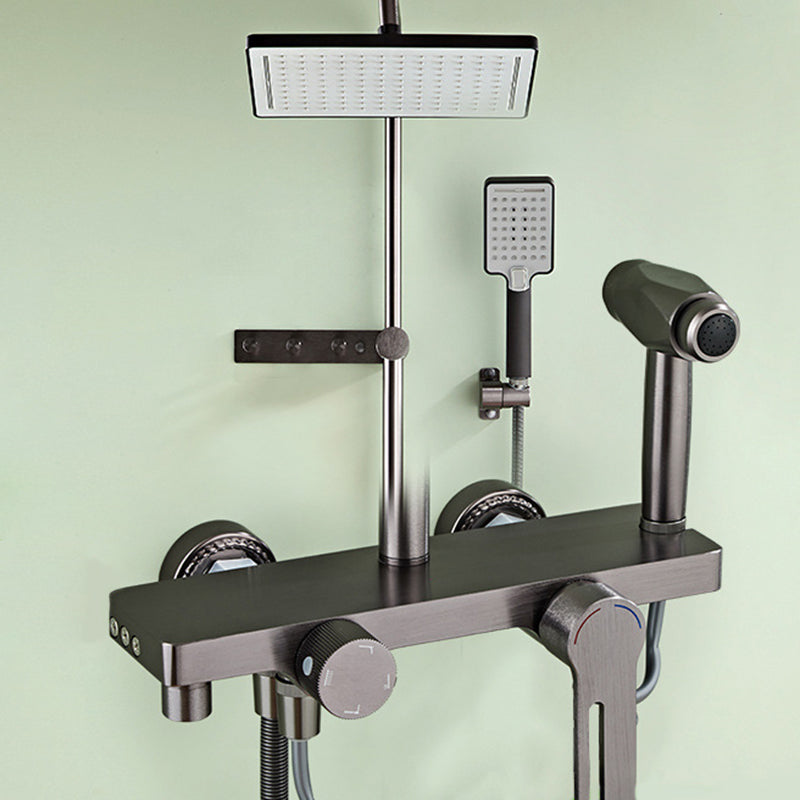 Modern Style Shower System Handle Lever Wall Mounted Spot Resist Shower System Clearhalo 'Bathroom Remodel & Bathroom Fixtures' 'Home Improvement' 'home_improvement' 'home_improvement_shower_faucets' 'Shower Faucets & Systems' 'shower_faucets' 'Showers & Bathtubs Plumbing' 'Showers & Bathtubs' 6226536