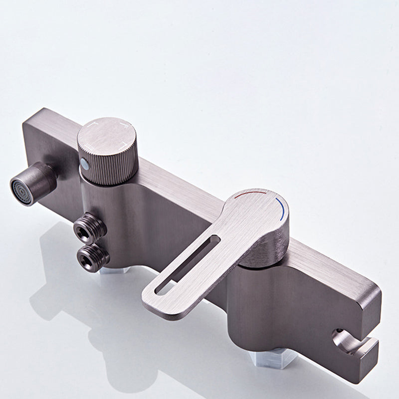 Modern Style Shower System Handle Lever Wall Mounted Spot Resist Shower System Clearhalo 'Bathroom Remodel & Bathroom Fixtures' 'Home Improvement' 'home_improvement' 'home_improvement_shower_faucets' 'Shower Faucets & Systems' 'shower_faucets' 'Showers & Bathtubs Plumbing' 'Showers & Bathtubs' 6226538