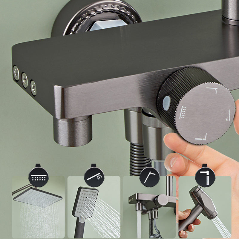 Modern Style Shower System Handle Lever Wall Mounted Spot Resist Shower System Clearhalo 'Bathroom Remodel & Bathroom Fixtures' 'Home Improvement' 'home_improvement' 'home_improvement_shower_faucets' 'Shower Faucets & Systems' 'shower_faucets' 'Showers & Bathtubs Plumbing' 'Showers & Bathtubs' 6226541