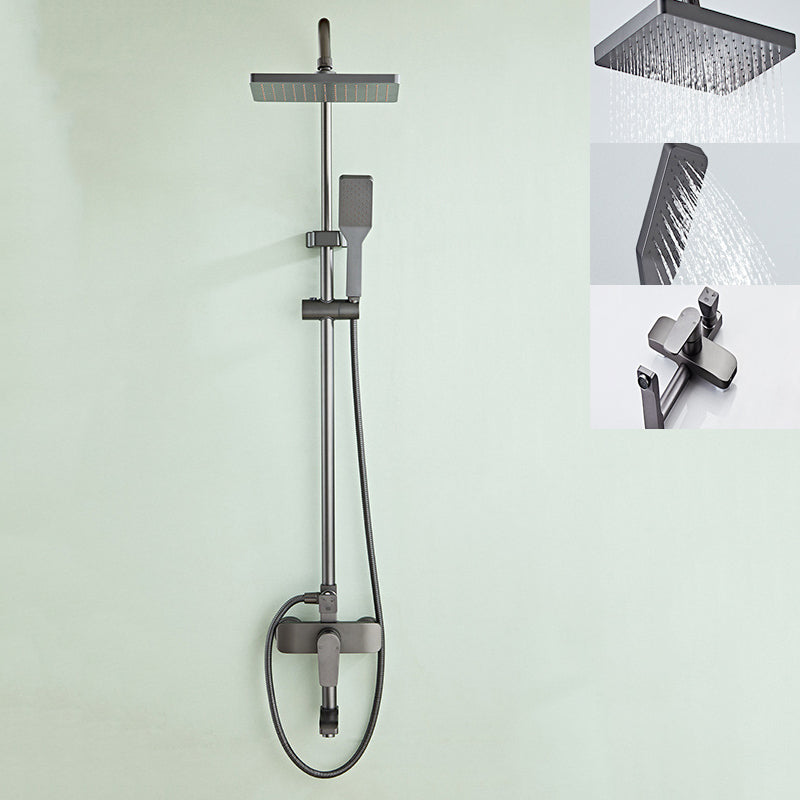 Modern Style Shower System Handle Lever Wall Mounted Spot Resist Shower System Dark Gray Clearhalo 'Bathroom Remodel & Bathroom Fixtures' 'Home Improvement' 'home_improvement' 'home_improvement_shower_faucets' 'Shower Faucets & Systems' 'shower_faucets' 'Showers & Bathtubs Plumbing' 'Showers & Bathtubs' 6226548