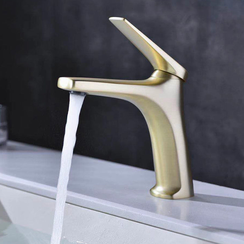 Contemporary Copper Vessel Faucet Lever Handles Low Arc Vessel Faucet Gold Clearhalo 'Bathroom Remodel & Bathroom Fixtures' 'Bathroom Sink Faucets' 'Bathroom Sinks & Faucet Components' 'bathroom_sink_faucets' 'Home Improvement' 'home_improvement' 'home_improvement_bathroom_sink_faucets' 6227165