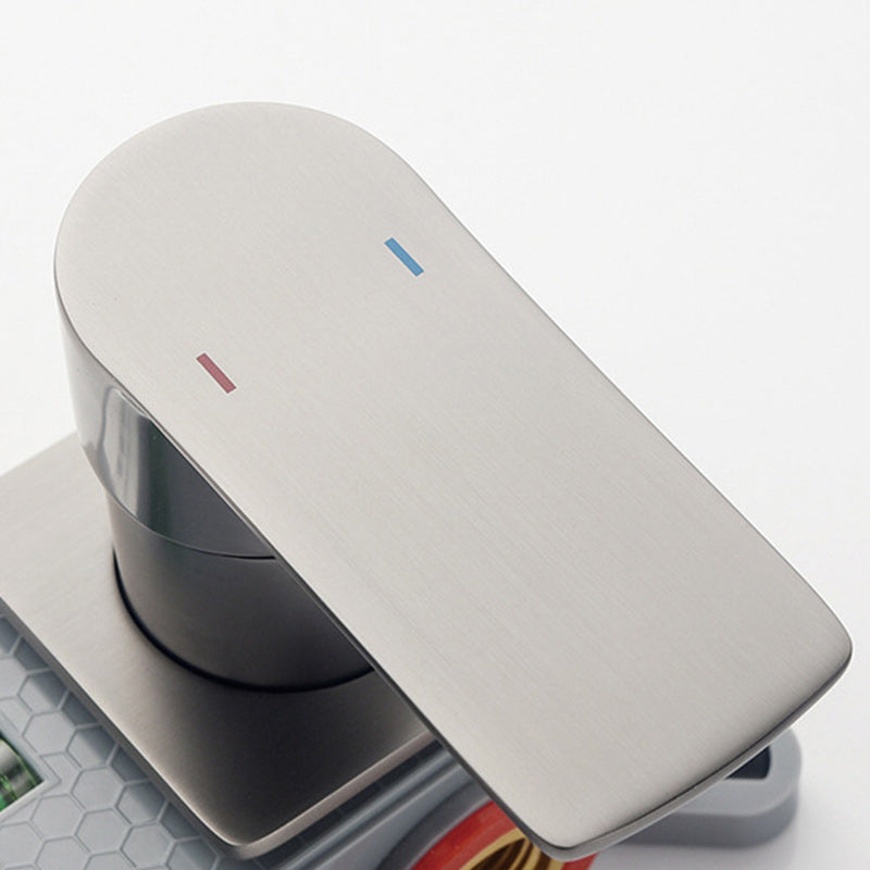 2 Holes Faucet Glam Style Wall Mounted Faucet with Single Lever Handle Clearhalo 'Bathroom Remodel & Bathroom Fixtures' 'Bathroom Sink Faucets' 'Bathroom Sinks & Faucet Components' 'bathroom_sink_faucets' 'Home Improvement' 'home_improvement' 'home_improvement_bathroom_sink_faucets' 6227238