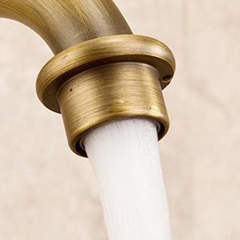 Glam Centerset Faucet One Hole Bathroom Faucet with 2 Handles Clearhalo 'Bathroom Remodel & Bathroom Fixtures' 'Bathroom Sink Faucets' 'Bathroom Sinks & Faucet Components' 'bathroom_sink_faucets' 'Home Improvement' 'home_improvement' 'home_improvement_bathroom_sink_faucets' 6227250