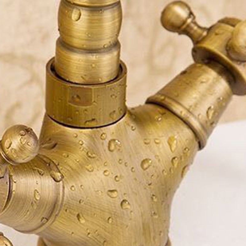 Glam Centerset Faucet One Hole Bathroom Faucet with 2 Handles Clearhalo 'Bathroom Remodel & Bathroom Fixtures' 'Bathroom Sink Faucets' 'Bathroom Sinks & Faucet Components' 'bathroom_sink_faucets' 'Home Improvement' 'home_improvement' 'home_improvement_bathroom_sink_faucets' 6227251