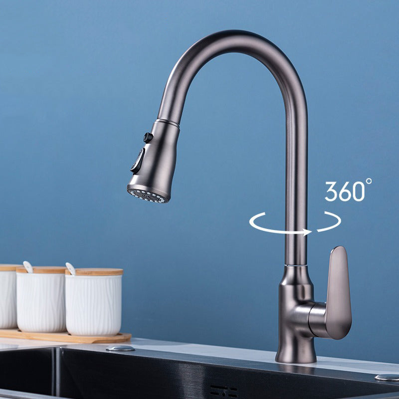 Modern 1-Handle Faucet with Pull out Sprayer with Water Dispenser Copper Faucet Clearhalo 'Home Improvement' 'home_improvement' 'home_improvement_kitchen_faucets' 'Kitchen Faucets' 'Kitchen Remodel & Kitchen Fixtures' 'Kitchen Sinks & Faucet Components' 'kitchen_faucets' 6227334