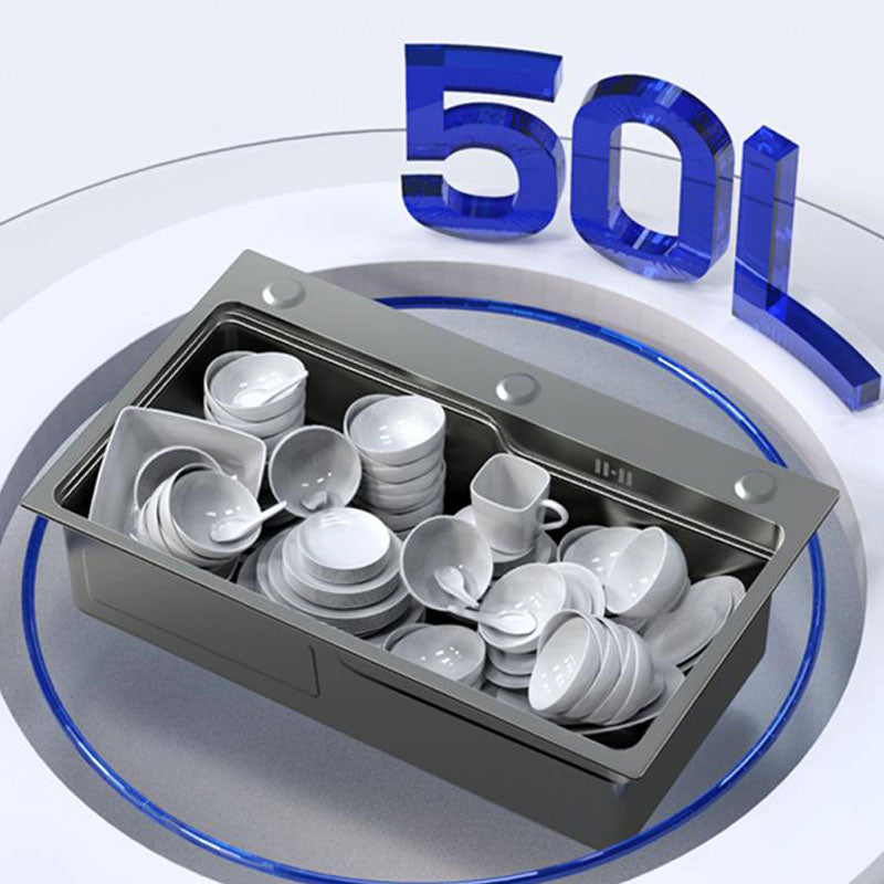 Modern Kitchen Sink Stainless Steel with Drain Assembly and Strainer Workstation Sink Clearhalo 'Home Improvement' 'home_improvement' 'home_improvement_kitchen_sinks' 'Kitchen Remodel & Kitchen Fixtures' 'Kitchen Sinks & Faucet Components' 'Kitchen Sinks' 'kitchen_sinks' 6227360