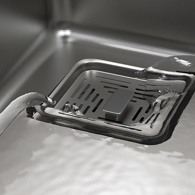 Modern Kitchen Sink Stainless Steel with Drain Assembly and Strainer Workstation Sink Clearhalo 'Home Improvement' 'home_improvement' 'home_improvement_kitchen_sinks' 'Kitchen Remodel & Kitchen Fixtures' 'Kitchen Sinks & Faucet Components' 'Kitchen Sinks' 'kitchen_sinks' 6227363