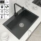 Modern Workstation Sink Stainless Steel with Accessories and Faucet Kitchen Sink Sink with Faucet Square Faucet Clearhalo 'Home Improvement' 'home_improvement' 'home_improvement_kitchen_sinks' 'Kitchen Remodel & Kitchen Fixtures' 'Kitchen Sinks & Faucet Components' 'Kitchen Sinks' 'kitchen_sinks' 6227497