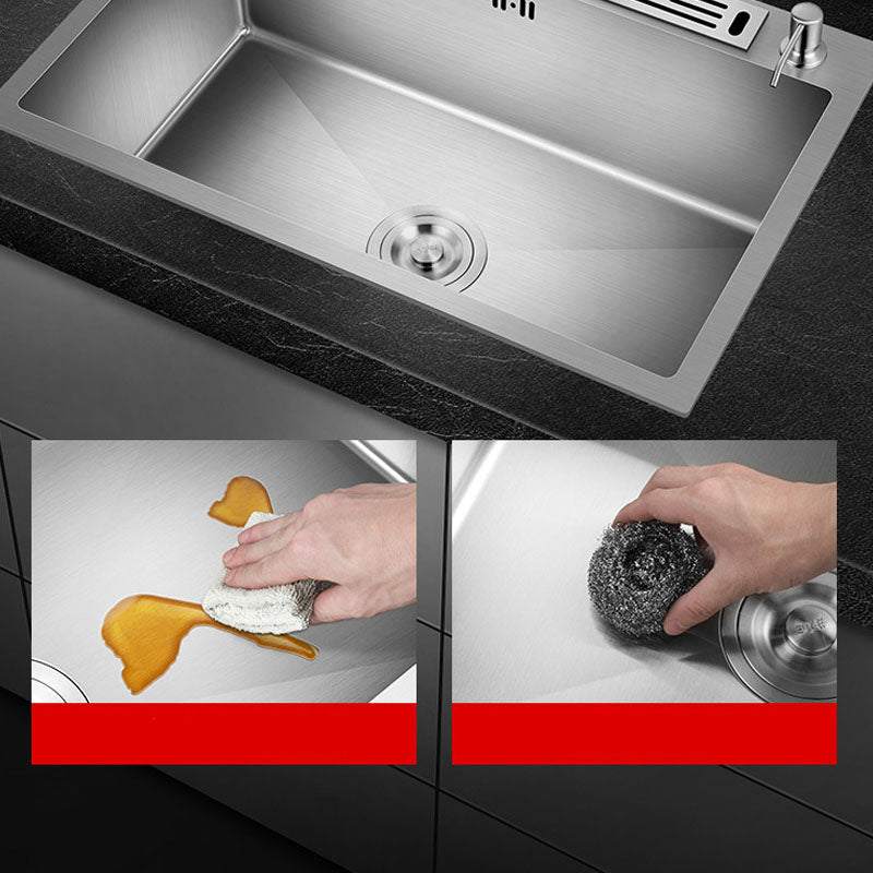 Modern Kitchen Sink Stainless Steel with Accessories and Faucet Kitchen Bar Sink Clearhalo 'Home Improvement' 'home_improvement' 'home_improvement_kitchen_sinks' 'Kitchen Remodel & Kitchen Fixtures' 'Kitchen Sinks & Faucet Components' 'Kitchen Sinks' 'kitchen_sinks' 6227529