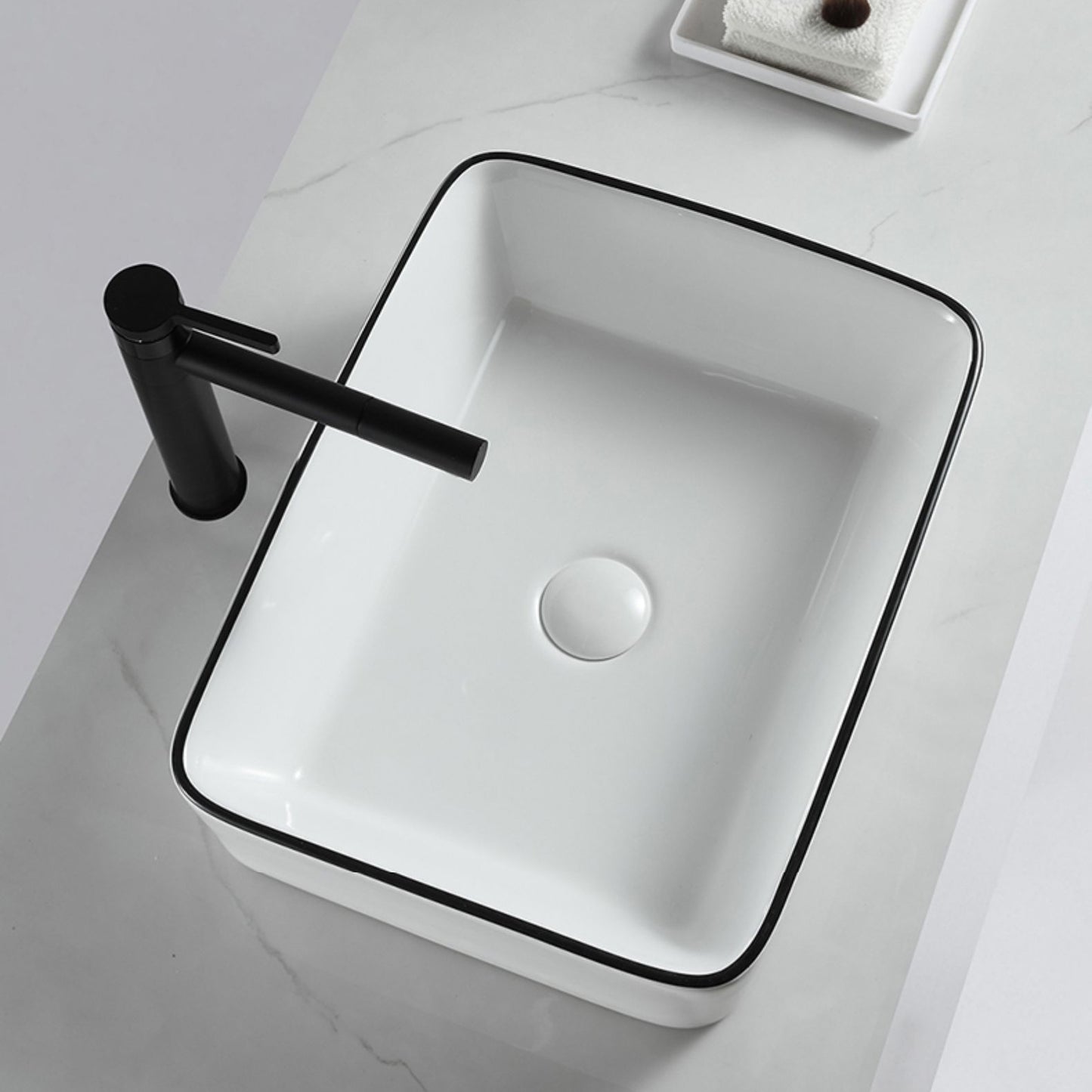 Modern Bathroom Sink Pop-Up Drain Porcelain Rectangular Vessel Sink Clearhalo 'Bathroom Remodel & Bathroom Fixtures' 'Bathroom Sinks & Faucet Components' 'Bathroom Sinks' 'bathroom_sink' 'Home Improvement' 'home_improvement' 'home_improvement_bathroom_sink' 6227641