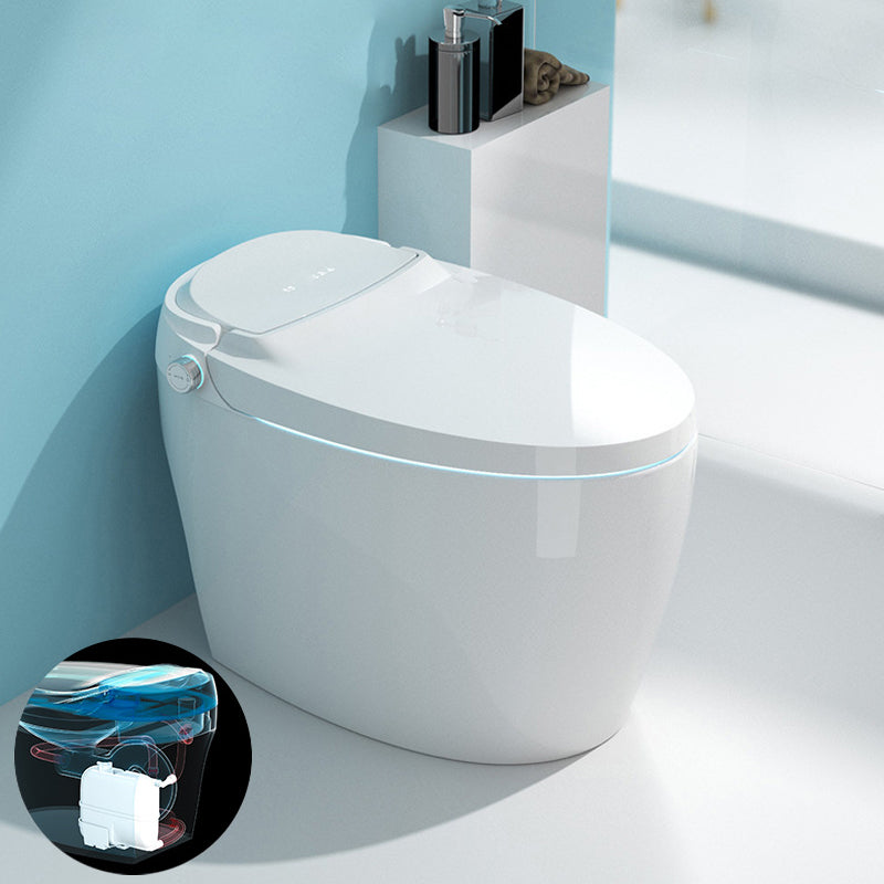 Modern ABS Toilet Bowl Floor Mounted All-In-One Urine Toilet Automatic Lid &AI Voice (Top Configuration) 12" Clearhalo 'Bathroom Remodel & Bathroom Fixtures' 'Home Improvement' 'home_improvement' 'home_improvement_toilets' 'Toilets & Bidets' 'Toilets' 6229088