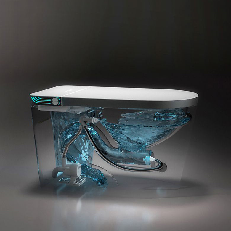 Modern Heated Seat Toilet Bowl Floor Mount Skirted Toilet with Toilet Seat Clearhalo 'Bathroom Remodel & Bathroom Fixtures' 'Home Improvement' 'home_improvement' 'home_improvement_toilets' 'Toilets & Bidets' 'Toilets' 6229177