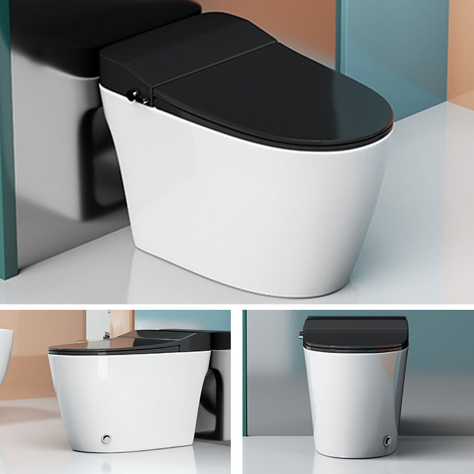 Modern Siphon Jet Toilet Concealed Tank Flush Toilet with Toilet Seat Black White Clearhalo 'Bathroom Remodel & Bathroom Fixtures' 'Home Improvement' 'home_improvement' 'home_improvement_toilets' 'Toilets & Bidets' 'Toilets' 6229228