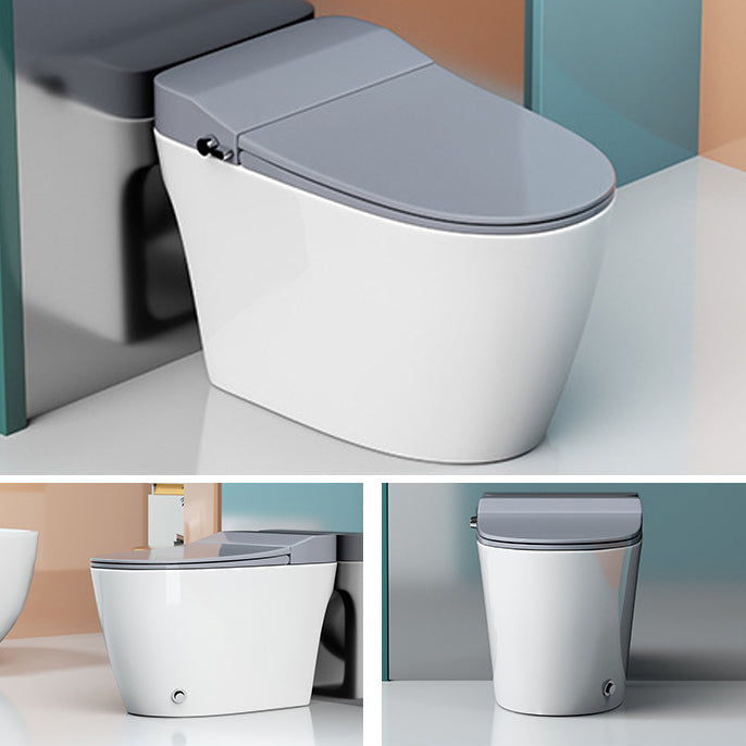 Modern Siphon Jet Toilet Concealed Tank Flush Toilet with Toilet Seat Gray White Clearhalo 'Bathroom Remodel & Bathroom Fixtures' 'Home Improvement' 'home_improvement' 'home_improvement_toilets' 'Toilets & Bidets' 'Toilets' 6229230