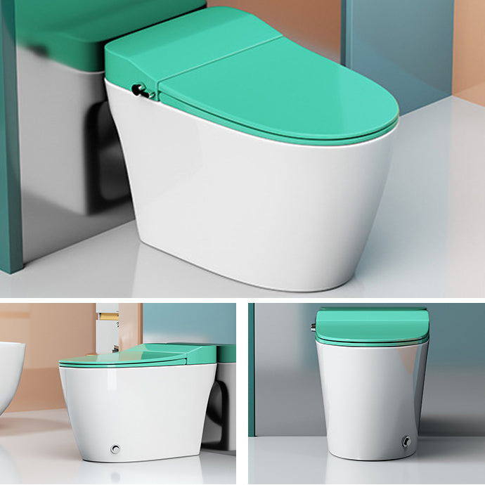 Modern Siphon Jet Toilet Concealed Tank Flush Toilet with Toilet Seat Green/ White Clearhalo 'Bathroom Remodel & Bathroom Fixtures' 'Home Improvement' 'home_improvement' 'home_improvement_toilets' 'Toilets & Bidets' 'Toilets' 6229232