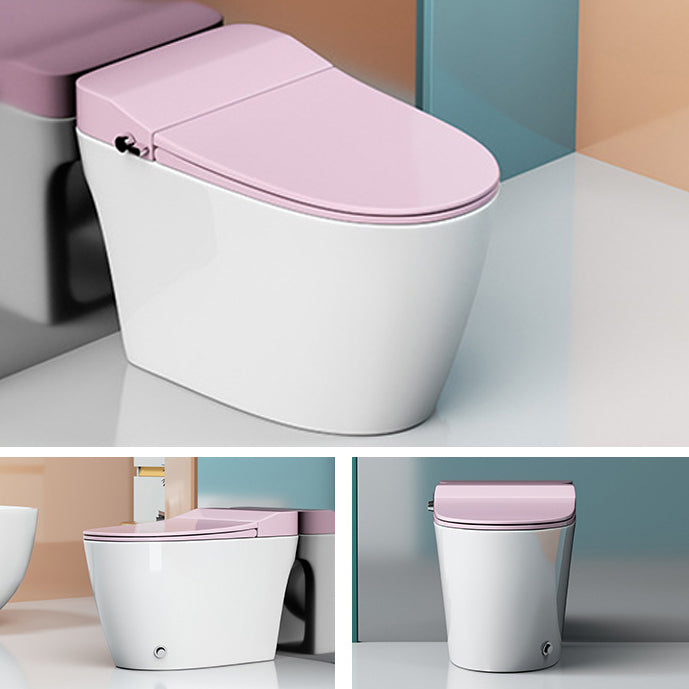 Modern Siphon Jet Toilet Concealed Tank Flush Toilet with Toilet Seat Pink White Clearhalo 'Bathroom Remodel & Bathroom Fixtures' 'Home Improvement' 'home_improvement' 'home_improvement_toilets' 'Toilets & Bidets' 'Toilets' 6229234