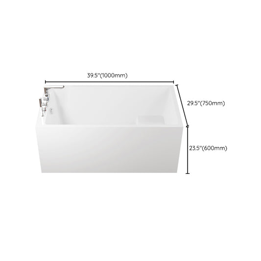 Contemporary Style White Acrylic Tub Rectangular Soaking Tub for Home Clearhalo 'Bathroom Remodel & Bathroom Fixtures' 'Bathtubs' 'Home Improvement' 'home_improvement' 'home_improvement_bathtubs' 'Showers & Bathtubs' 6237284