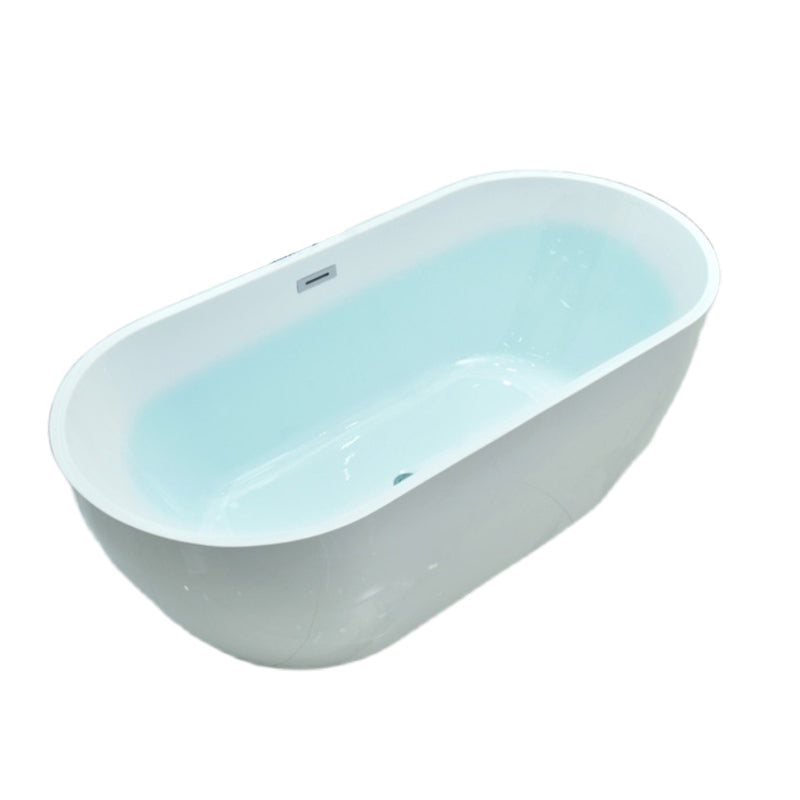 Modern White Oval Bath Tub Drain and Overflow Trim Tub in Bathroom Clearhalo 'Bathroom Remodel & Bathroom Fixtures' 'Bathtubs' 'Home Improvement' 'home_improvement' 'home_improvement_bathtubs' 'Showers & Bathtubs' 6237356