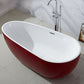 Modern Soaking Bathtub Oval with Drain Acrylic Freestanding Bath Tub Red-White Clearhalo 'Bathroom Remodel & Bathroom Fixtures' 'Bathtubs' 'Home Improvement' 'home_improvement' 'home_improvement_bathtubs' 'Showers & Bathtubs' 6237367