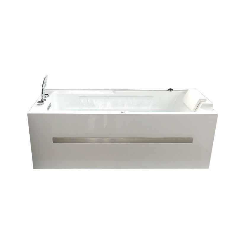 Soaking Rectangular Bathtub Modern Bathroom with Faucet Bath Tub Tub Only Tub with Deck Faucets Clearhalo 'Bathroom Remodel & Bathroom Fixtures' 'Bathtubs' 'Home Improvement' 'home_improvement' 'home_improvement_bathtubs' 'Showers & Bathtubs' 6237407