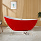 Modern Single Slipper Bathtub Acrylic with Center-Front Drain Tub Red Tub Clearhalo 'Bathroom Remodel & Bathroom Fixtures' 'Bathtubs' 'Home Improvement' 'home_improvement' 'home_improvement_bathtubs' 'Showers & Bathtubs' 6237417