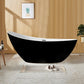 Modern Single Slipper Bathtub Acrylic with Center-Front Drain Tub Black Tub Clearhalo 'Bathroom Remodel & Bathroom Fixtures' 'Bathtubs' 'Home Improvement' 'home_improvement' 'home_improvement_bathtubs' 'Showers & Bathtubs' 6237418