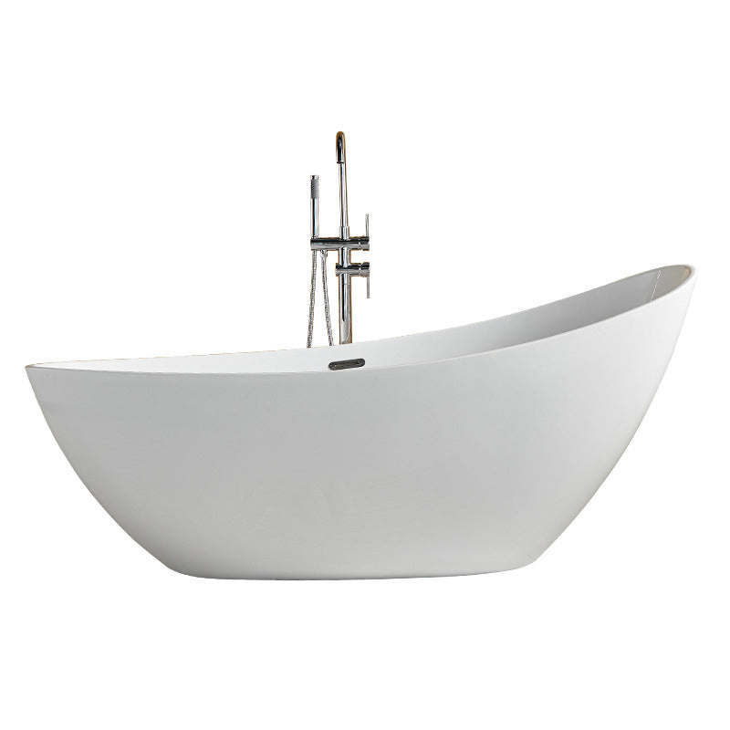 Modern Single Slipper Bathtub Acrylic with Center-Front Drain Tub Clearhalo 'Bathroom Remodel & Bathroom Fixtures' 'Bathtubs' 'Home Improvement' 'home_improvement' 'home_improvement_bathtubs' 'Showers & Bathtubs' 6237423