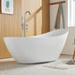 Modern Single Slipper Bathtub Acrylic with Center-Front Drain Tub Clearhalo 'Bathroom Remodel & Bathroom Fixtures' 'Bathtubs' 'Home Improvement' 'home_improvement' 'home_improvement_bathtubs' 'Showers & Bathtubs' 6237428