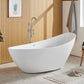 Modern Single Slipper Bathtub Acrylic with Center-Front Drain Tub Clearhalo 'Bathroom Remodel & Bathroom Fixtures' 'Bathtubs' 'Home Improvement' 'home_improvement' 'home_improvement_bathtubs' 'Showers & Bathtubs' 6237429