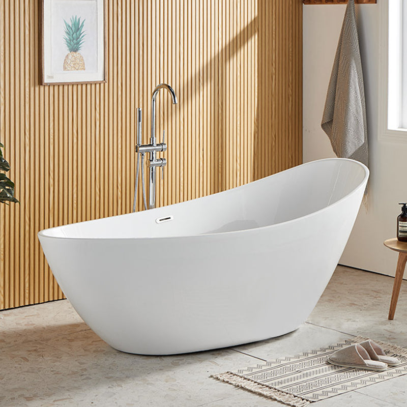 Modern Single Slipper Bathtub Acrylic with Center-Front Drain Tub Clearhalo 'Bathroom Remodel & Bathroom Fixtures' 'Bathtubs' 'Home Improvement' 'home_improvement' 'home_improvement_bathtubs' 'Showers & Bathtubs' 6237429