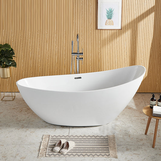 Modern Single Slipper Bathtub Acrylic with Center-Front Drain Tub Clearhalo 'Bathroom Remodel & Bathroom Fixtures' 'Bathtubs' 'Home Improvement' 'home_improvement' 'home_improvement_bathtubs' 'Showers & Bathtubs' 6237432