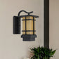 Metal Black Wall Light Sconce Crossing 1 Head Country Wall Mount Lamp with White/Yellow Glass Shade Clearhalo 'Wall Lamps & Sconces' 'Wall Lights' Lighting' 623793