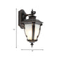 1-Light Sconce Lighting Country Outdoor Wall Lamp with Urn Tanslucent Glass Shade in Black Clearhalo 'Wall Lamps & Sconces' 'Wall Lights' Lighting' 623817