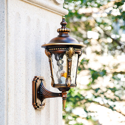 7.5"/10" W 1-Light Urn Wall Sconce Lighting Farmhouse Rust Water Glass Wall Mounted Lamp Fixture Rust Clearhalo 'Wall Lamps & Sconces' 'Wall Lights' Lighting' 623856