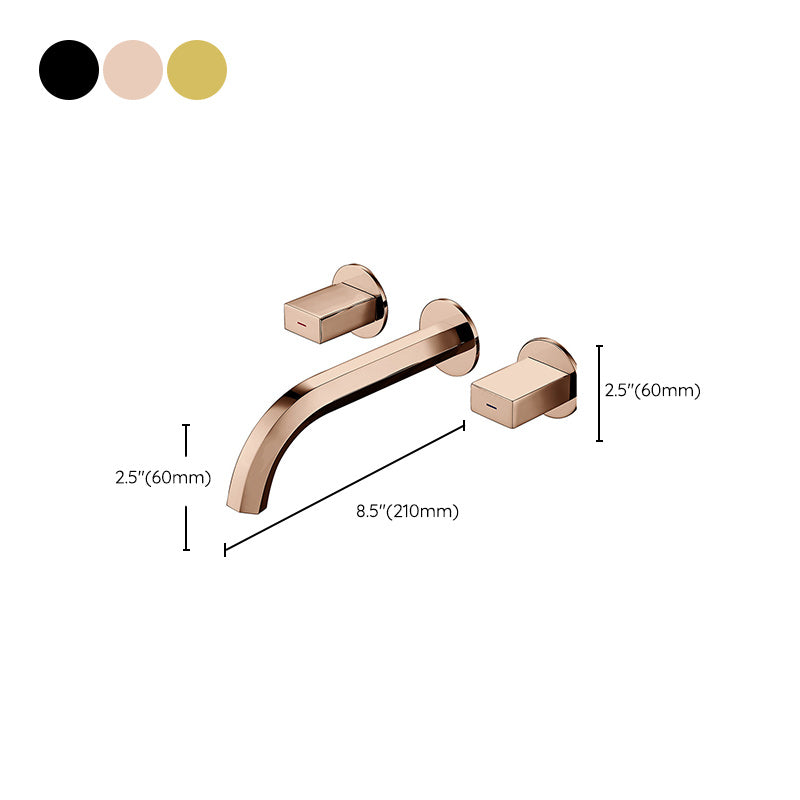 Light Luxury Wall Mounted Bathroom Faucet Double Handles Vessel Faucet Clearhalo 'Bathroom Remodel & Bathroom Fixtures' 'Bathroom Sink Faucets' 'Bathroom Sinks & Faucet Components' 'bathroom_sink_faucets' 'Home Improvement' 'home_improvement' 'home_improvement_bathroom_sink_faucets' 6238901