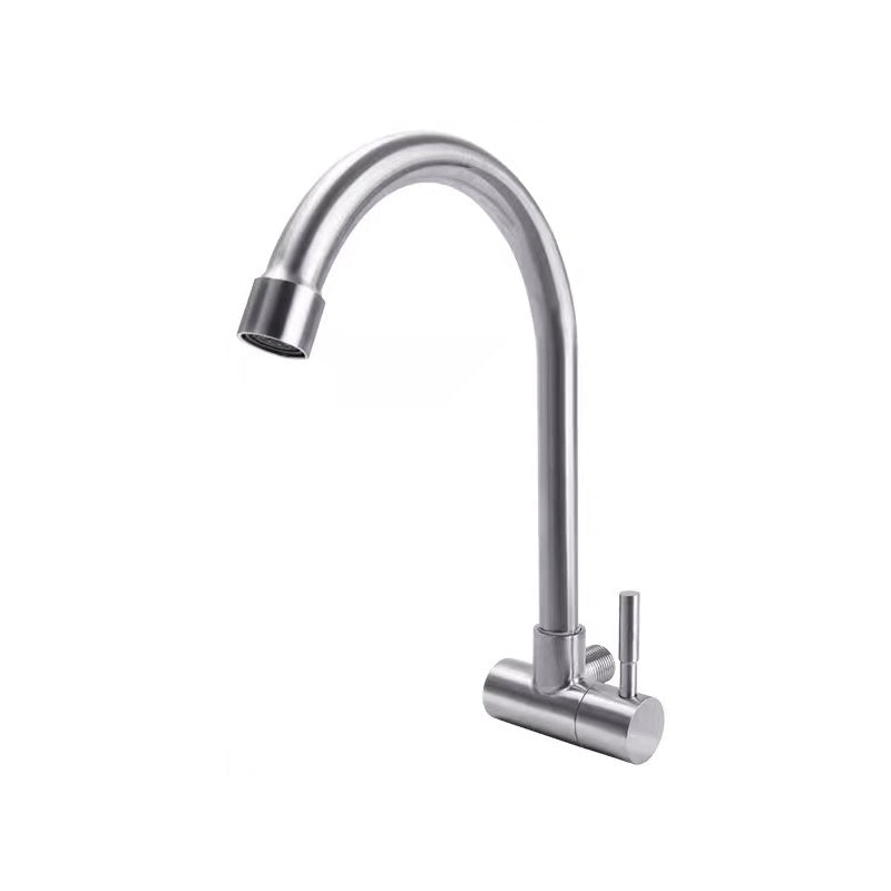Modern Faucets 1-Handle and 1-Hole Single Level Stainless Steel Bar Faucet 9.8" Clearhalo 'Home Improvement' 'home_improvement' 'home_improvement_kitchen_faucets' 'Kitchen Faucets' 'Kitchen Remodel & Kitchen Fixtures' 'Kitchen Sinks & Faucet Components' 'kitchen_faucets' 6238998