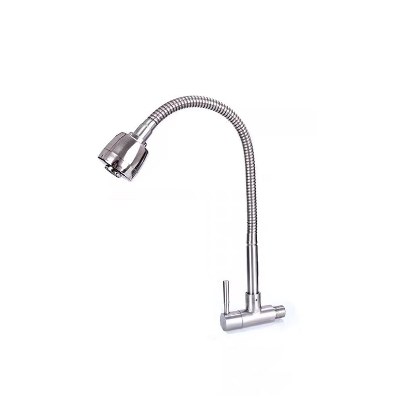 Modern Faucets 1-Handle and 1-Hole Single Level Stainless Steel Bar Faucet 14.6" Clearhalo 'Home Improvement' 'home_improvement' 'home_improvement_kitchen_faucets' 'Kitchen Faucets' 'Kitchen Remodel & Kitchen Fixtures' 'Kitchen Sinks & Faucet Components' 'kitchen_faucets' 6239001