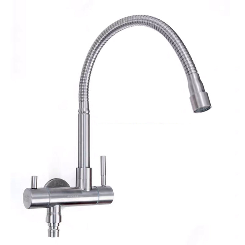 Modern Faucets 1-Handle and 1-Hole Single Level Stainless Steel Bar Faucet Clearhalo 'Home Improvement' 'home_improvement' 'home_improvement_kitchen_faucets' 'Kitchen Faucets' 'Kitchen Remodel & Kitchen Fixtures' 'Kitchen Sinks & Faucet Components' 'kitchen_faucets' 6239002