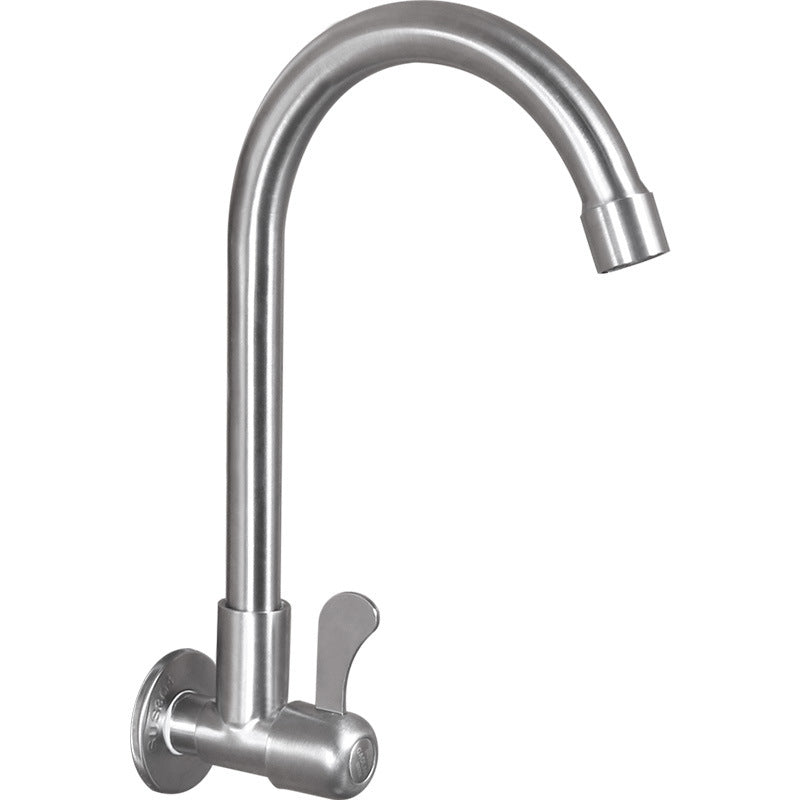 Modern Faucets 1-Handle and 1-Hole Single Level Stainless Steel Bar Faucet Clearhalo 'Home Improvement' 'home_improvement' 'home_improvement_kitchen_faucets' 'Kitchen Faucets' 'Kitchen Remodel & Kitchen Fixtures' 'Kitchen Sinks & Faucet Components' 'kitchen_faucets' 6239005