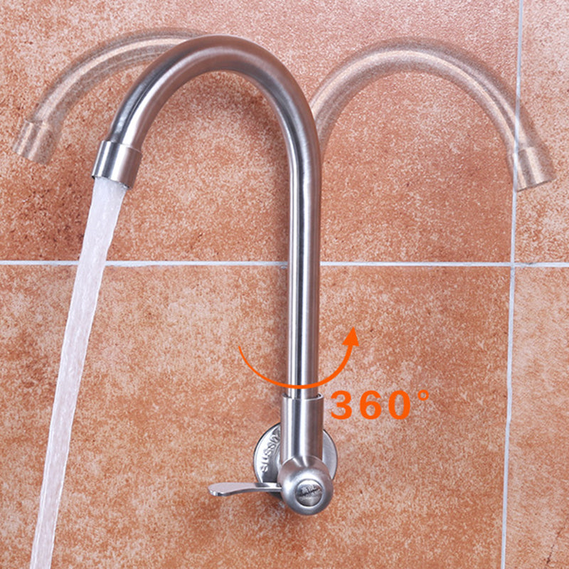 Modern Faucets 1-Handle and 1-Hole Single Level Stainless Steel Bar Faucet Clearhalo 'Home Improvement' 'home_improvement' 'home_improvement_kitchen_faucets' 'Kitchen Faucets' 'Kitchen Remodel & Kitchen Fixtures' 'Kitchen Sinks & Faucet Components' 'kitchen_faucets' 6239008