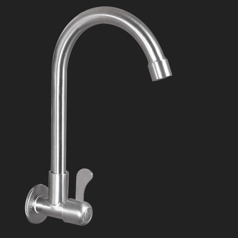 Modern Faucets 1-Handle and 1-Hole Single Level Stainless Steel Bar Faucet Clearhalo 'Home Improvement' 'home_improvement' 'home_improvement_kitchen_faucets' 'Kitchen Faucets' 'Kitchen Remodel & Kitchen Fixtures' 'Kitchen Sinks & Faucet Components' 'kitchen_faucets' 6239014