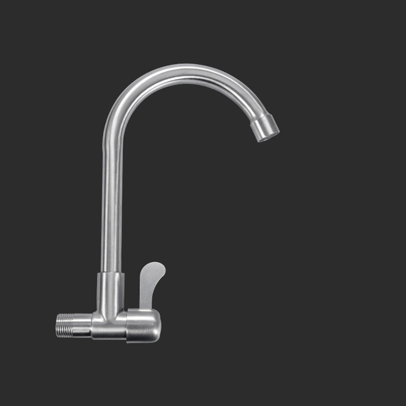 Modern Faucets 1-Handle and 1-Hole Single Level Stainless Steel Bar Faucet Clearhalo 'Home Improvement' 'home_improvement' 'home_improvement_kitchen_faucets' 'Kitchen Faucets' 'Kitchen Remodel & Kitchen Fixtures' 'Kitchen Sinks & Faucet Components' 'kitchen_faucets' 6239016
