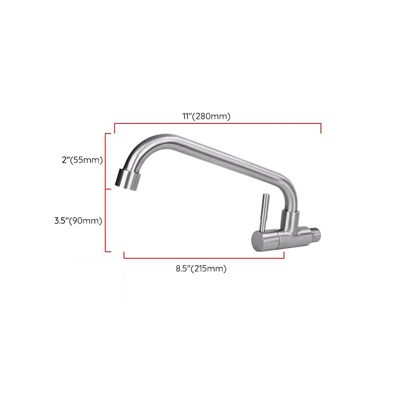 Modern Faucets 1-Handle and 1-Hole Single Level Stainless Steel Bar Faucet Clearhalo 'Home Improvement' 'home_improvement' 'home_improvement_kitchen_faucets' 'Kitchen Faucets' 'Kitchen Remodel & Kitchen Fixtures' 'Kitchen Sinks & Faucet Components' 'kitchen_faucets' 6239017