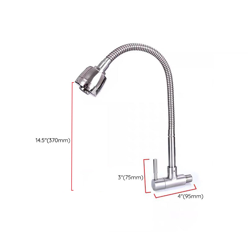Modern Faucets 1-Handle and 1-Hole Single Level Stainless Steel Bar Faucet Clearhalo 'Home Improvement' 'home_improvement' 'home_improvement_kitchen_faucets' 'Kitchen Faucets' 'Kitchen Remodel & Kitchen Fixtures' 'Kitchen Sinks & Faucet Components' 'kitchen_faucets' 6239019