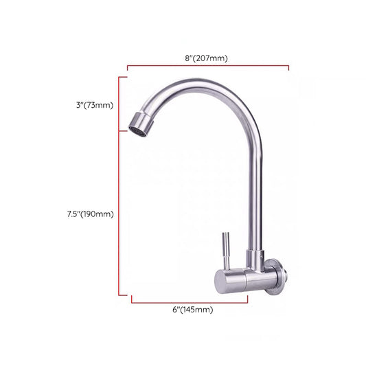 Modern Faucets 1-Handle and 1-Hole Single Level Stainless Steel Bar Faucet Clearhalo 'Home Improvement' 'home_improvement' 'home_improvement_kitchen_faucets' 'Kitchen Faucets' 'Kitchen Remodel & Kitchen Fixtures' 'Kitchen Sinks & Faucet Components' 'kitchen_faucets' 6239020