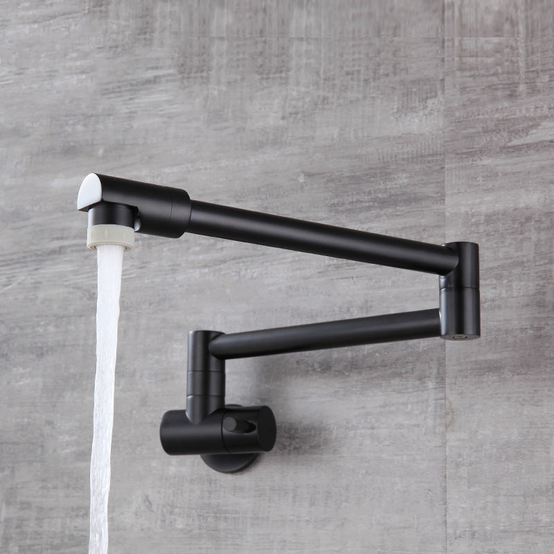 Modern Faucet 1-Handle and 1-Hole Single Level Low Pot Filler Kitchen Faucet Black Clearhalo 'Home Improvement' 'home_improvement' 'home_improvement_kitchen_faucets' 'Kitchen Faucets' 'Kitchen Remodel & Kitchen Fixtures' 'Kitchen Sinks & Faucet Components' 'kitchen_faucets' 6239022