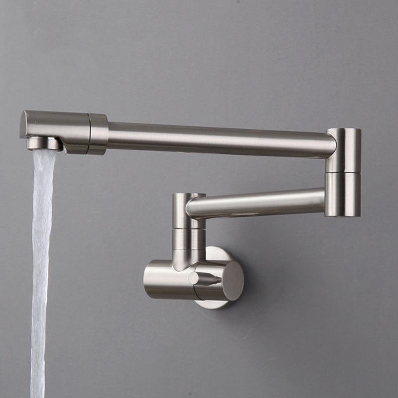 Modern Faucet 1-Handle and 1-Hole Single Level Low Pot Filler Kitchen Faucet Grey Clearhalo 'Home Improvement' 'home_improvement' 'home_improvement_kitchen_faucets' 'Kitchen Faucets' 'Kitchen Remodel & Kitchen Fixtures' 'Kitchen Sinks & Faucet Components' 'kitchen_faucets' 6239025