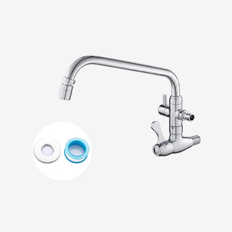 Modern Faucets 2-Handle and 1-Hole Copper Wall Mounted Pot Filler Faucet 8.3" Clearhalo 'Home Improvement' 'home_improvement' 'home_improvement_kitchen_faucets' 'Kitchen Faucets' 'Kitchen Remodel & Kitchen Fixtures' 'Kitchen Sinks & Faucet Components' 'kitchen_faucets' 6239044